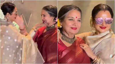 Rekha roba la atención con Shabana Azmi en la proyección de 'Dabba Cartel': Mira video