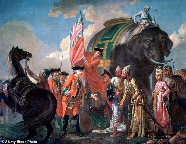 Robert Clive y Mir Jafar después de la batalla de Plassey, 1757. Francis Hayman, 1760