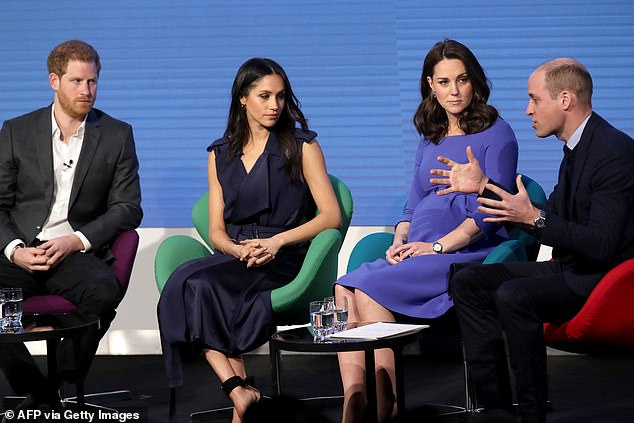 Antes de las Fallout: Harry, Meghan, Kate y William asisten al First Royal Foundation Forum en febrero de 2018 en Londres