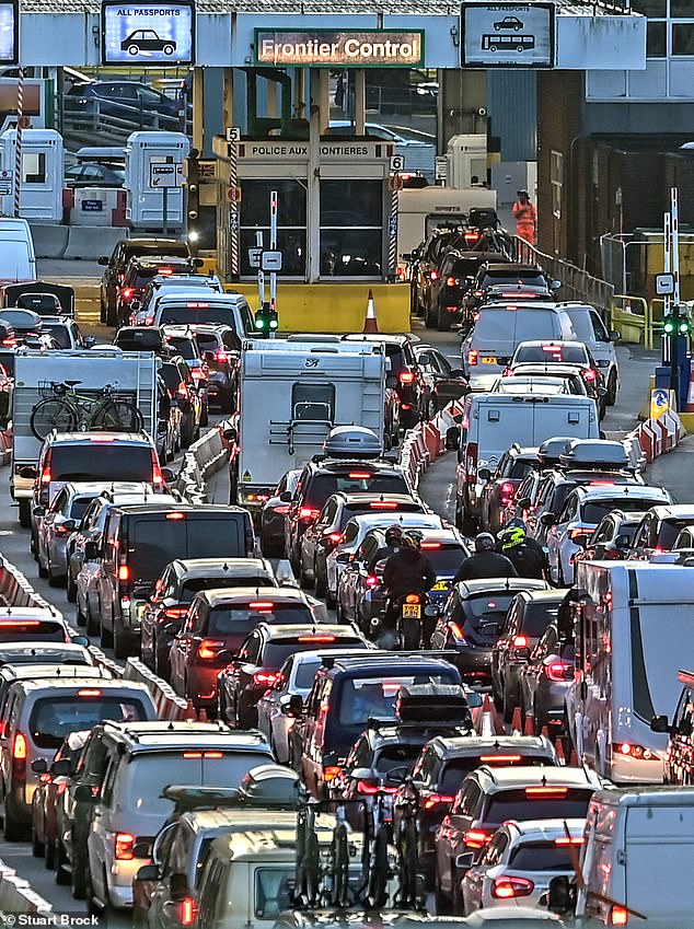 Se ha propuesto que la tecnología corta las colas gigantescas en las costas y aeropuertos de Gran Bretaña durante la temporada de vacaciones. Foto: colas en el puerto de Dover en julio del año pasado debido a los controles de control de fronteras