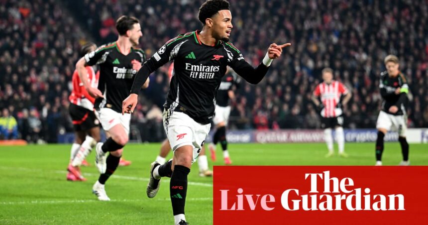 PSV Eindhoven v Arsenal: Champions League los últimos 16, primer partido - Live