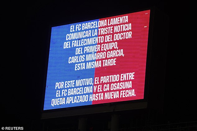 Barcelona vs Osasuna pospuso despues de una tragedia que involucra